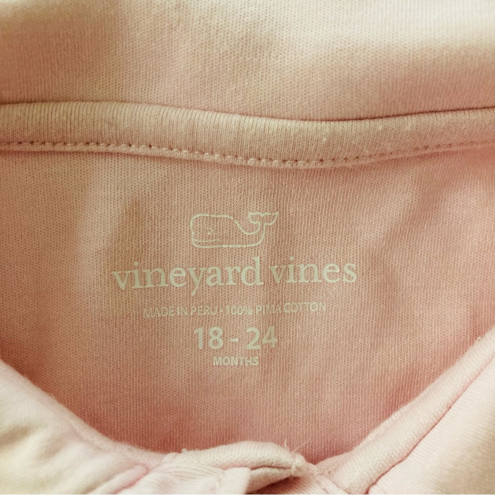 Vineyard Vines Baby Girl 18-24 Months Whale Pink Romper Pima Cotton - Picture 5 of 7